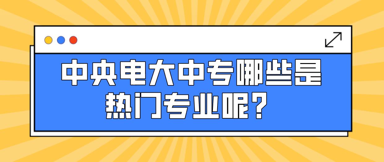 中央电大中专哪些是热门专业呢？