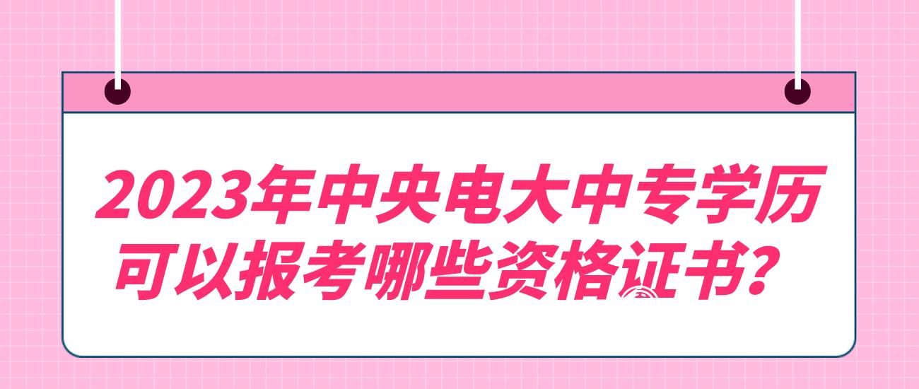 2023年中央电大中专学历可以报考哪些资格证书？