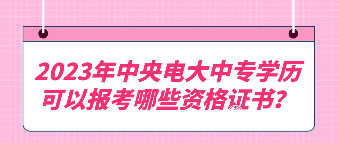 2023年中央电大中专学历可以报考哪些资格证书？