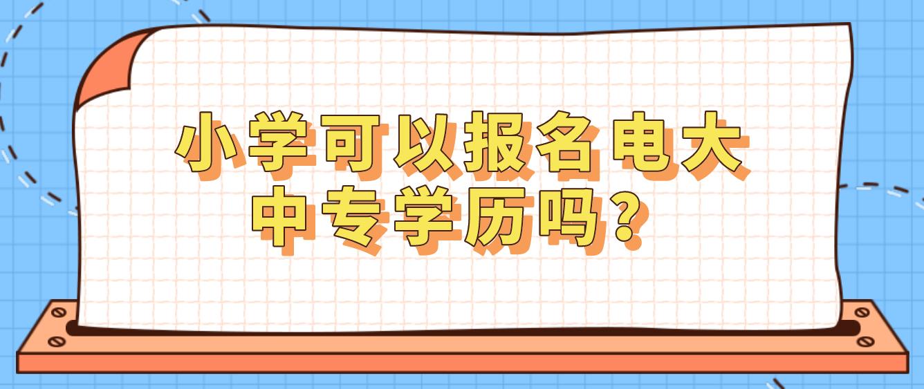 小学可以报名电大中专学历吗？