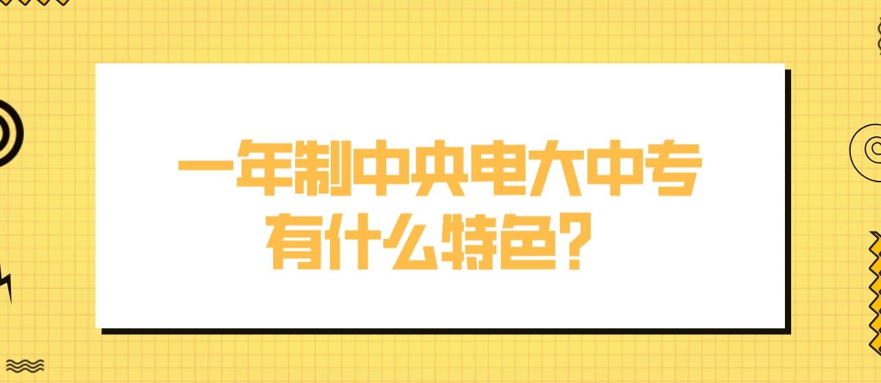 一年制中央电大中专有什么特色？