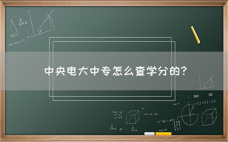 中央电大中专怎么查学分的？