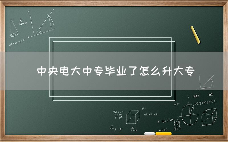 中央电大中专毕业了怎么升大专