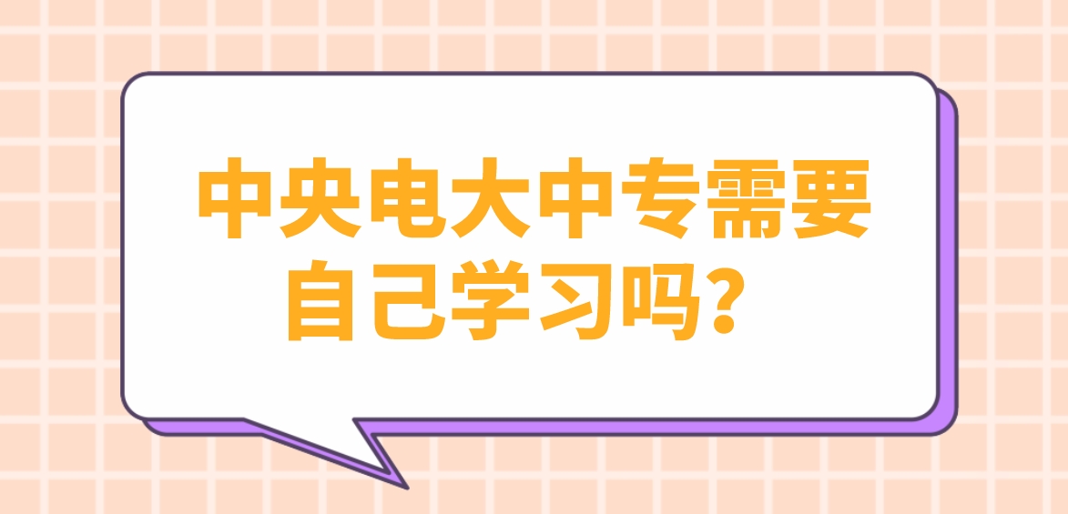 中央电大中专需要自己学习吗？